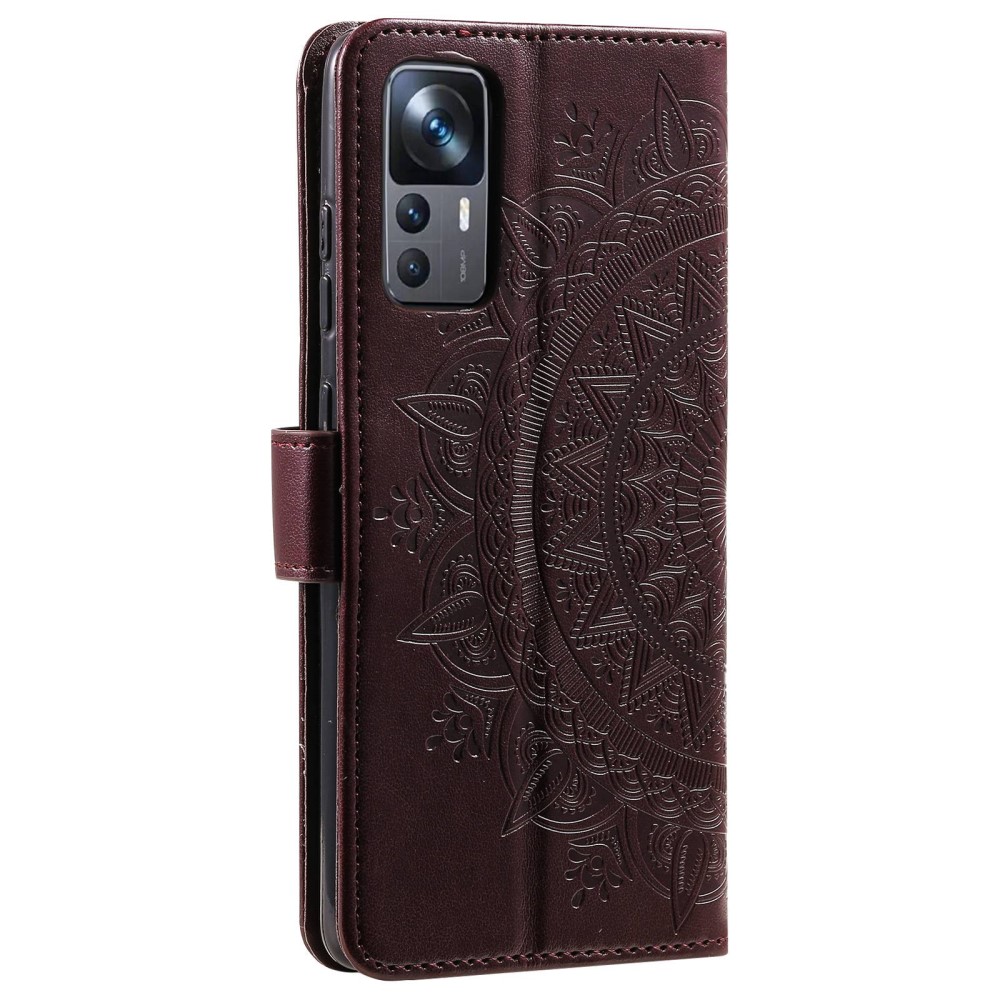  Xiaomi 12T / 12T Pro Fodral Mandala Läder Brun