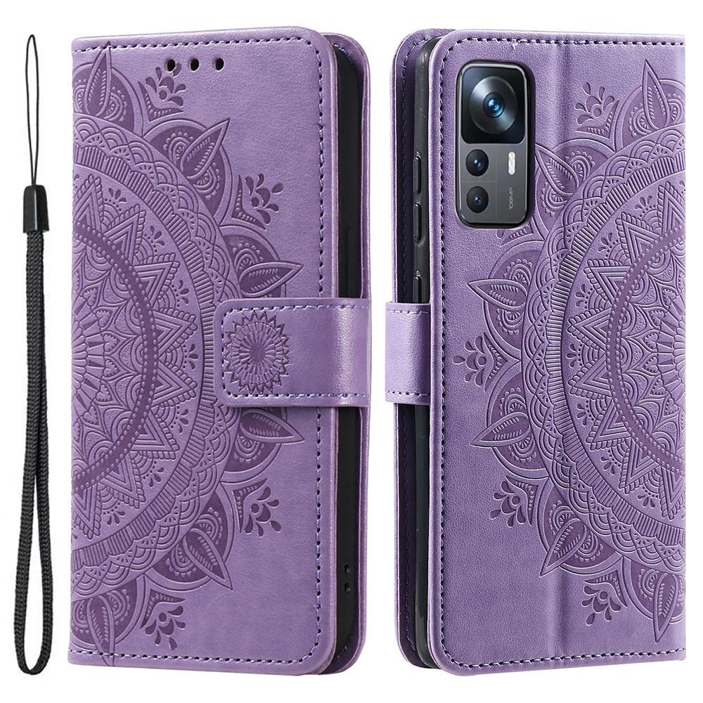  Xiaomi 12T / 12T Pro Fodral Mandala Läder Lila