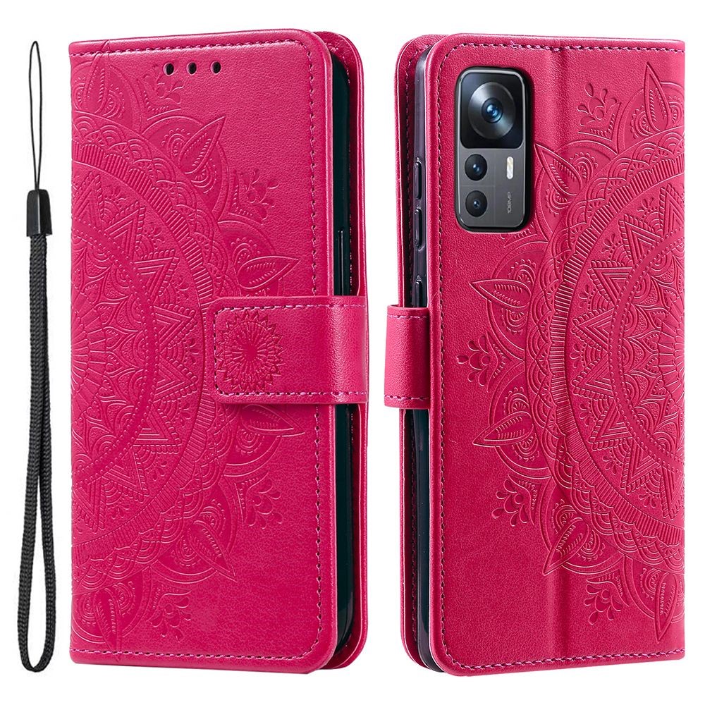  Xiaomi 12T / 12T Pro Fodral Mandala Läder Rosa