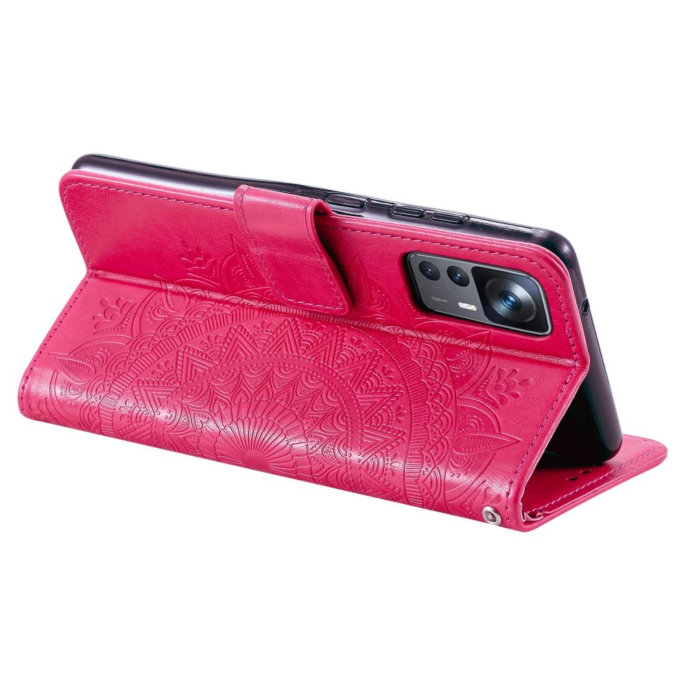  Xiaomi 12T / 12T Pro Fodral Mandala Läder Rosa