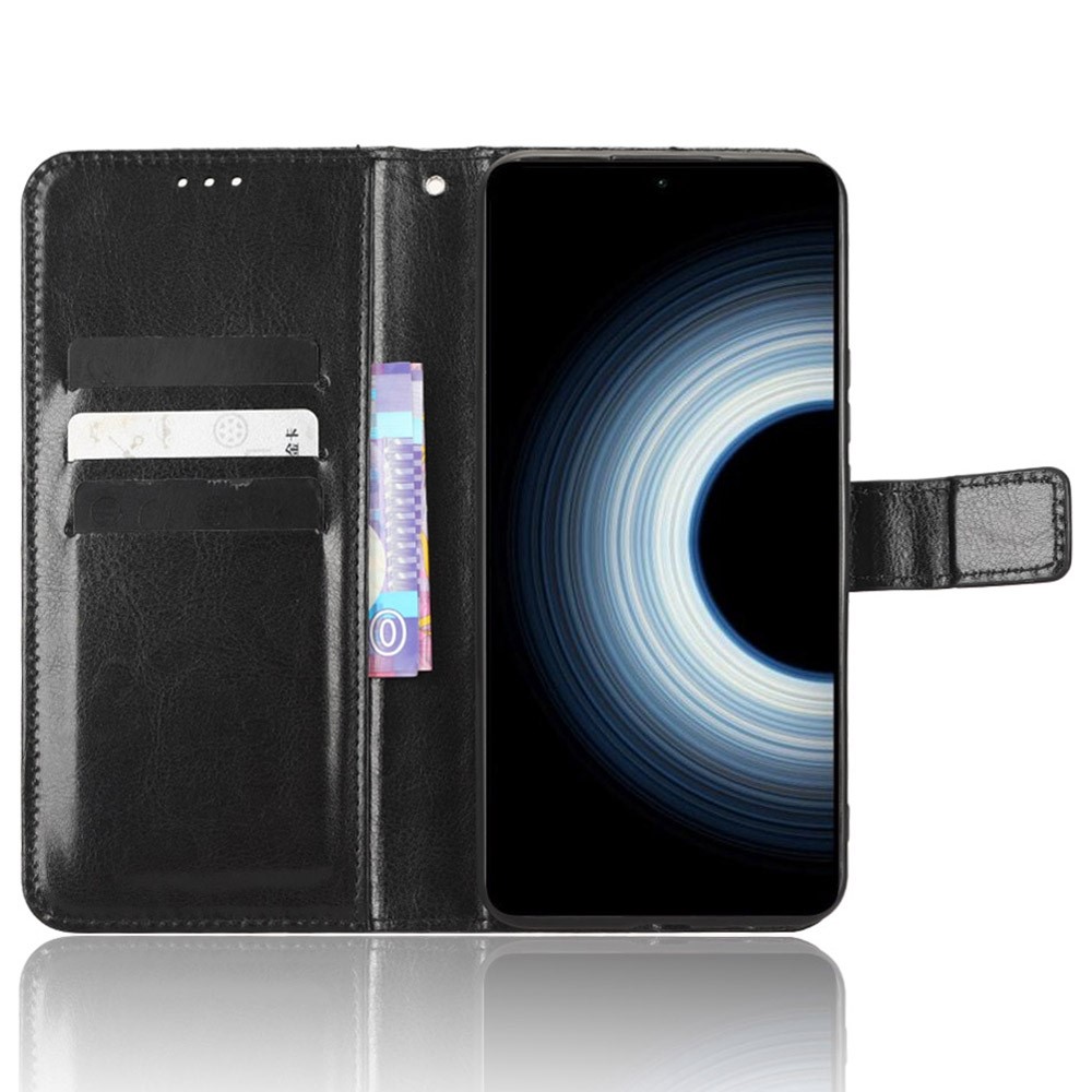  Xiaomi 12T / 12T Pro Fodral Crazy Horse Läder Svart