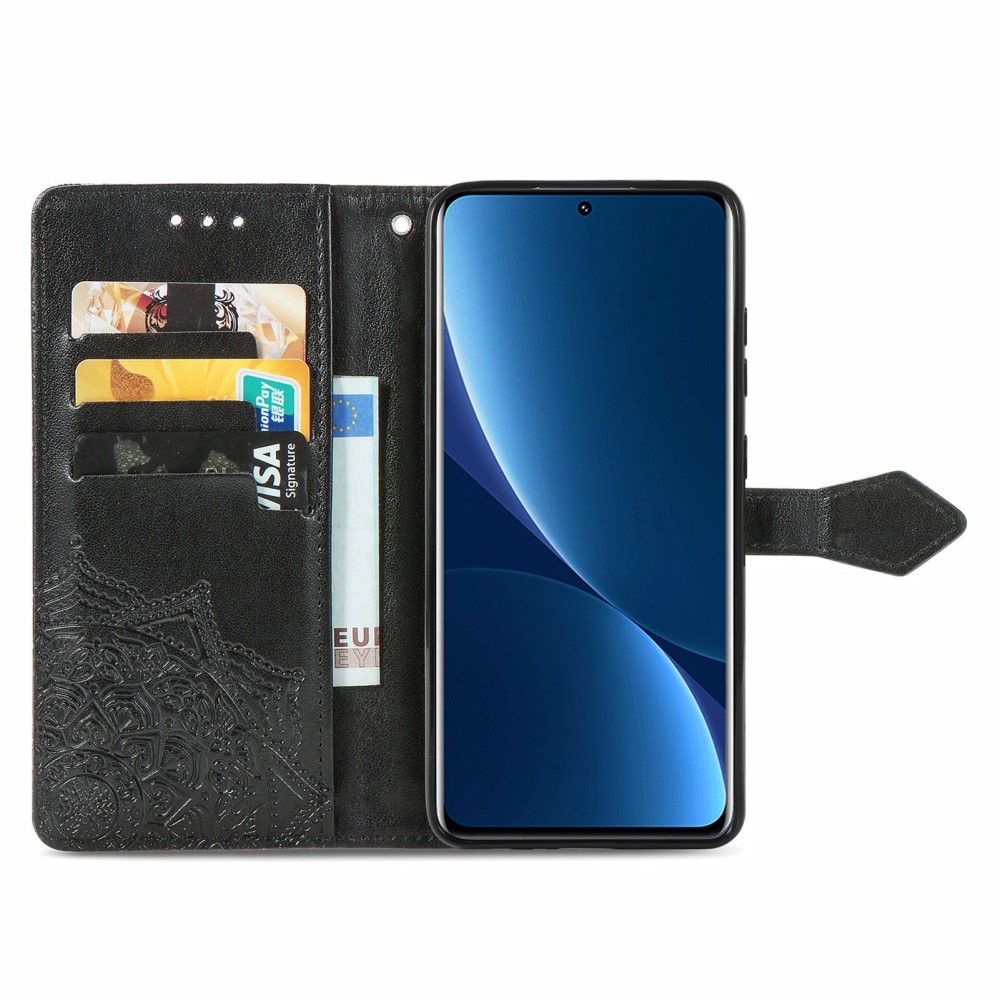  Xiaomi 12T / 12T Pro Fodral Mandala Läder Svart