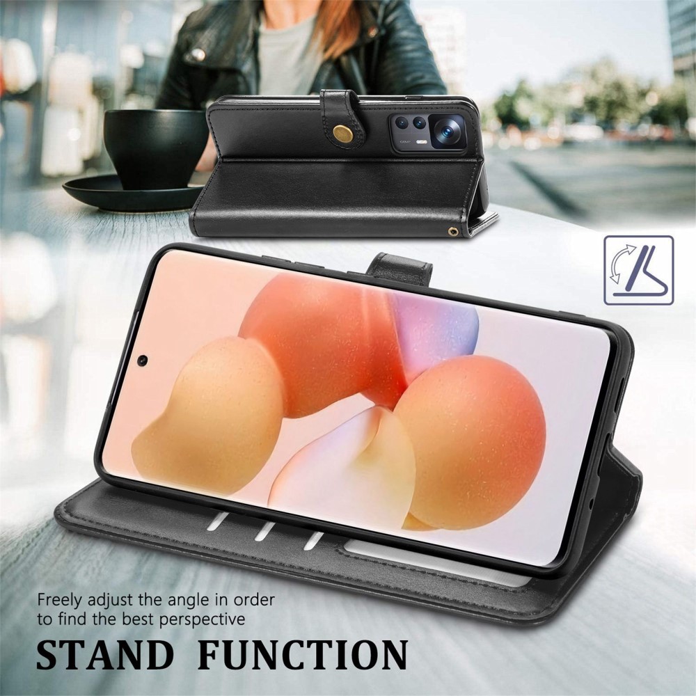  Xiaomi 12T / 12T Pro Fodral Magnetisk Mässing Svart