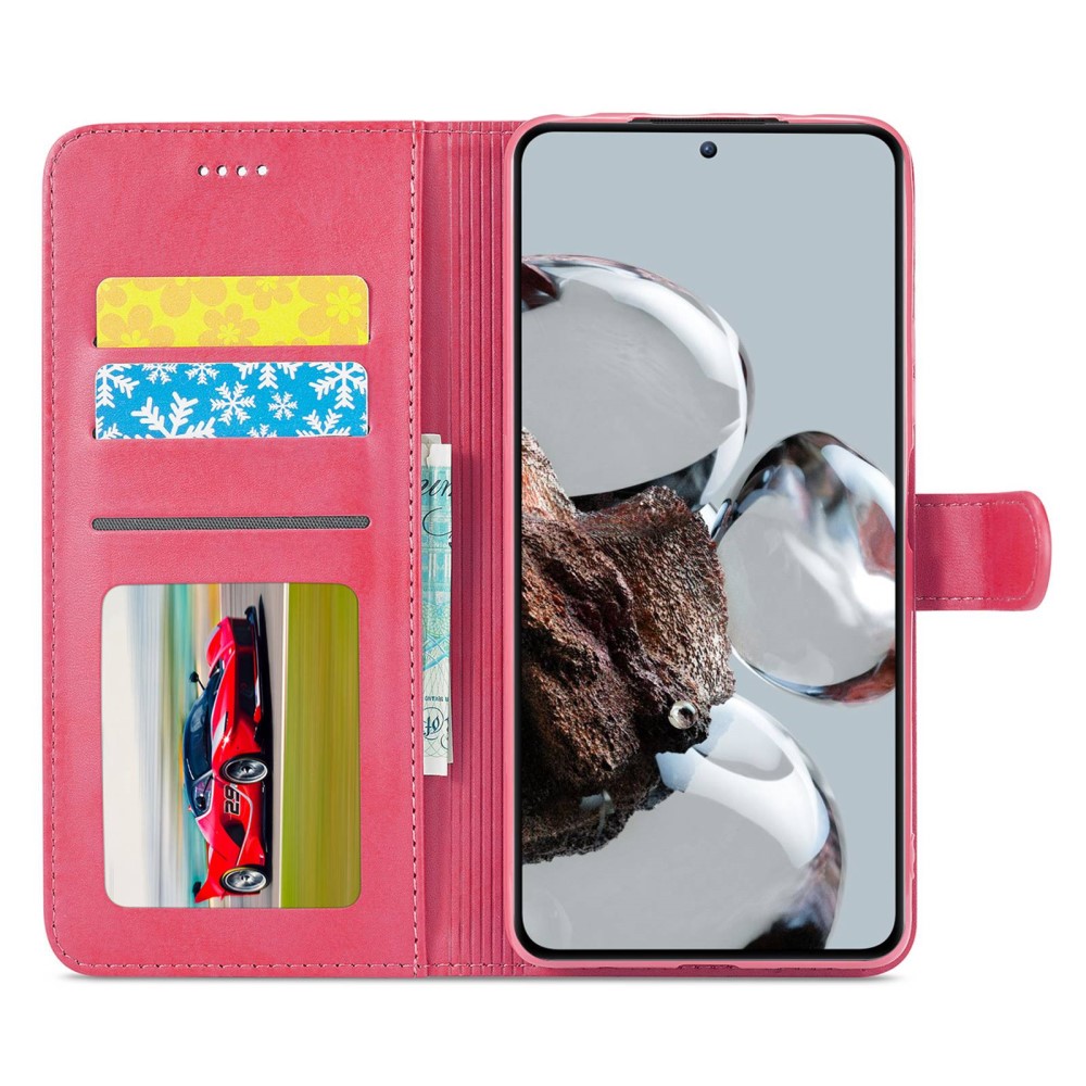LC.IMEEKE LC.IMEEKE Xiaomi 12T / 12T Pro Fodral Läder Röd/Rosa