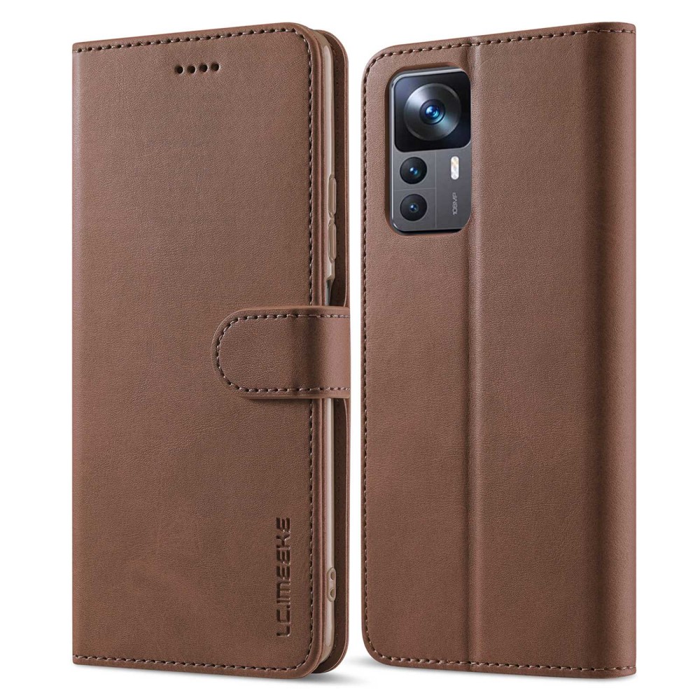LC.IMEEKE LC.IMEEKE Xiaomi 12T / 12T Pro Fodral Läder Brun