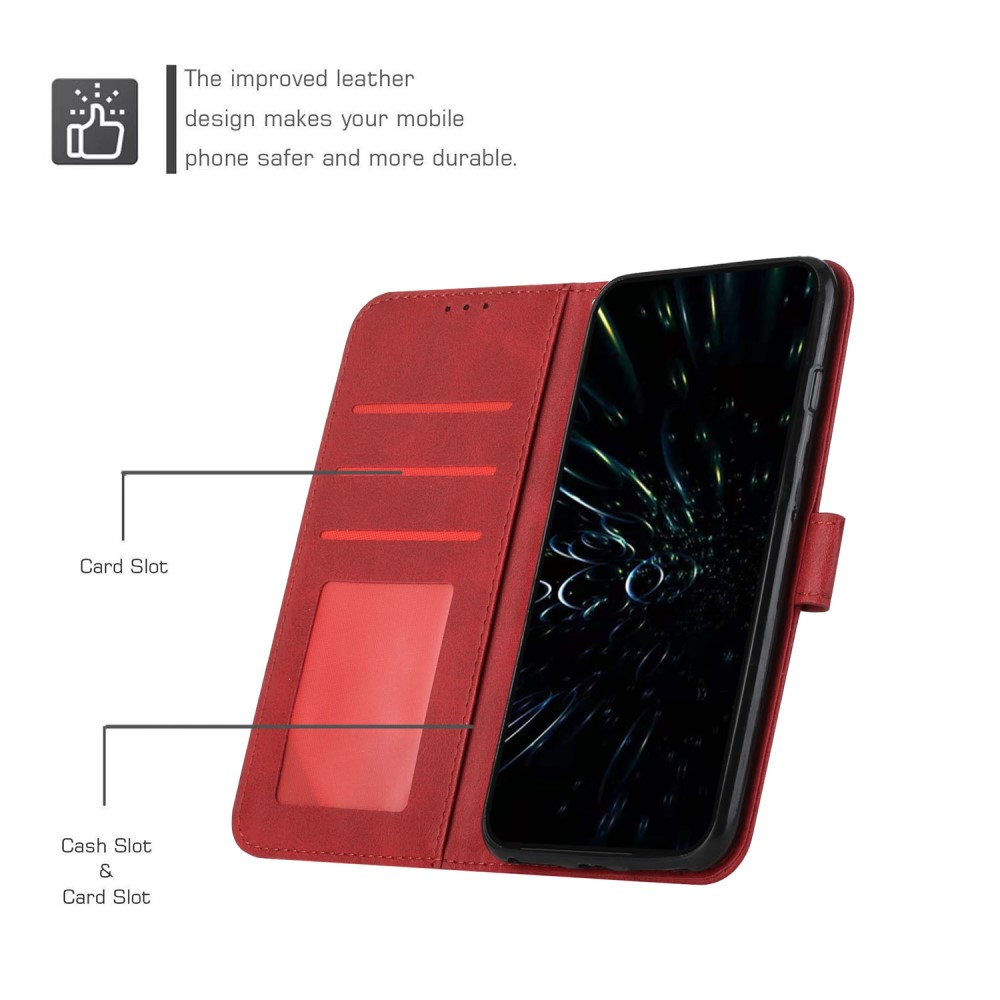  Motorola Edge 30 Fusion 5G Fodral Läder Röd