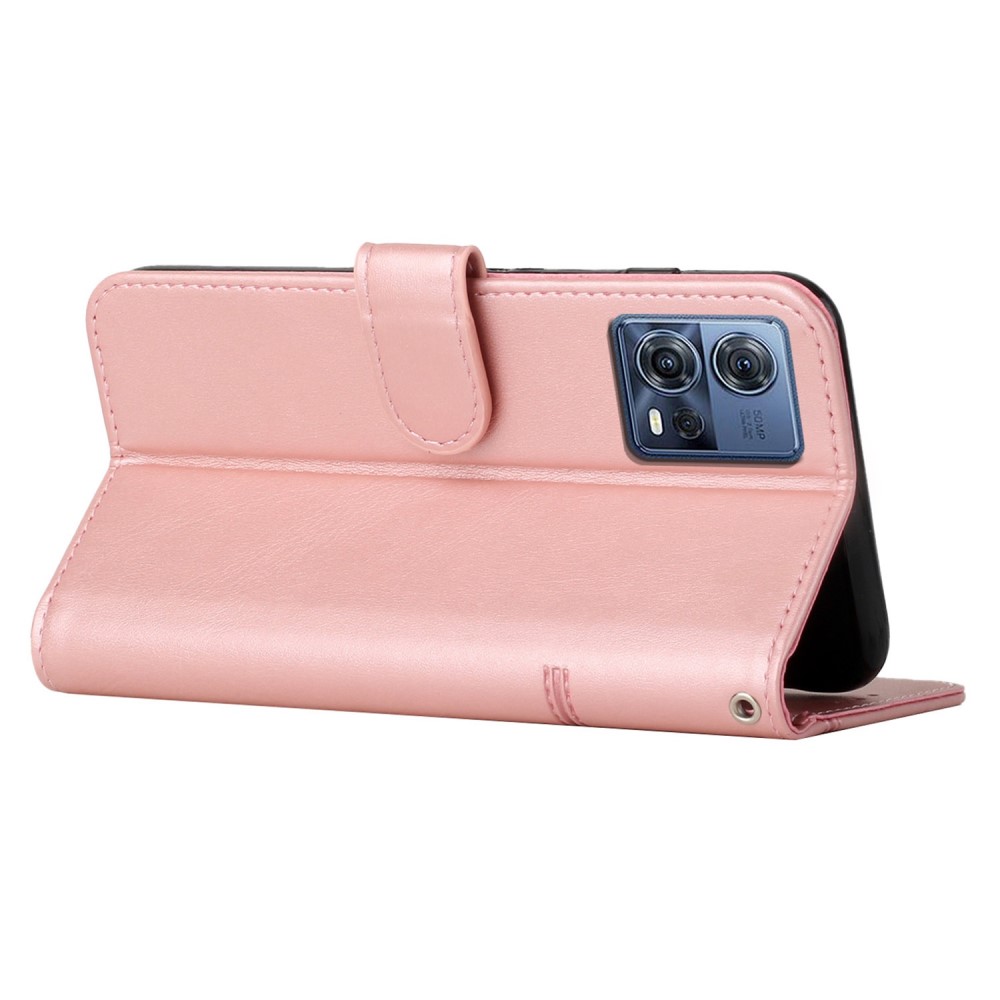  Motorola Edge 30 Fusion 5G Fodral Läder Roséguld