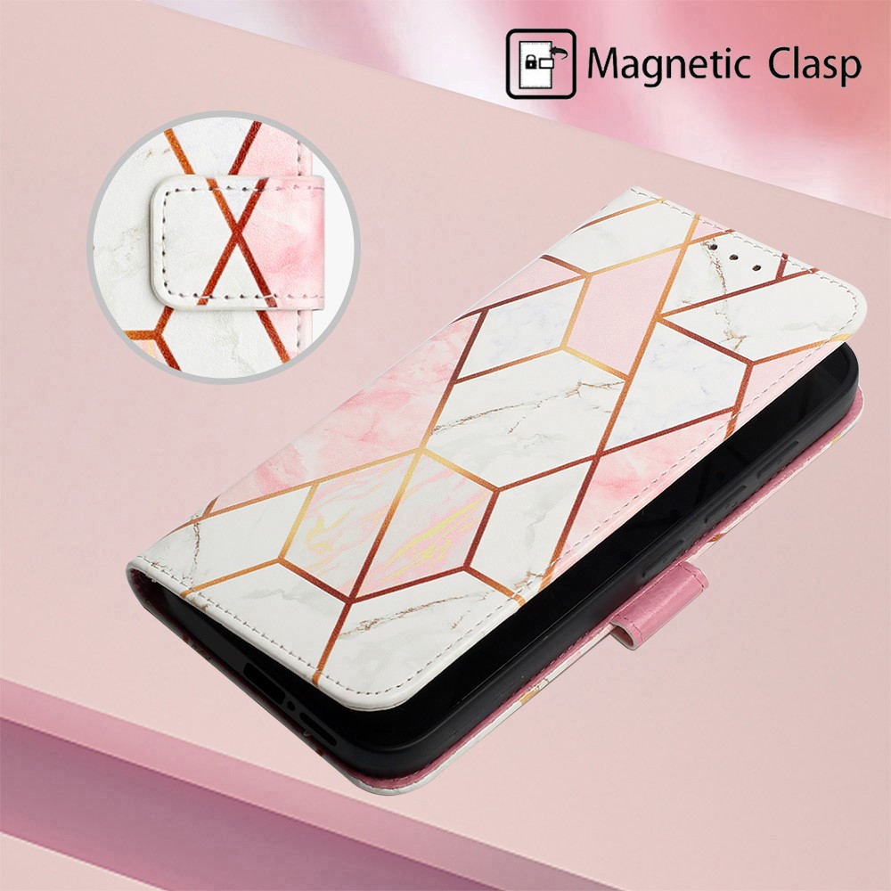  Xiaomi 12T / 12T Pro Fodral Marmor Ljus Rosa/Vit