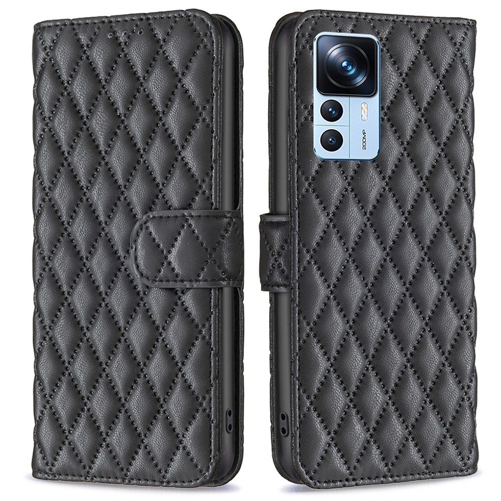  Xiaomi 12T / 12T Pro Fodral Diamond Läder Svart