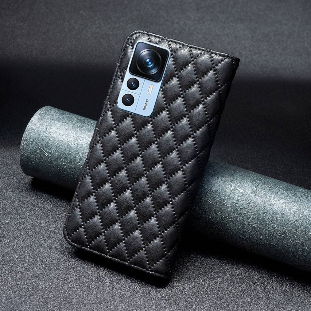  Xiaomi 12T / 12T Pro Fodral Diamond Läder Svart