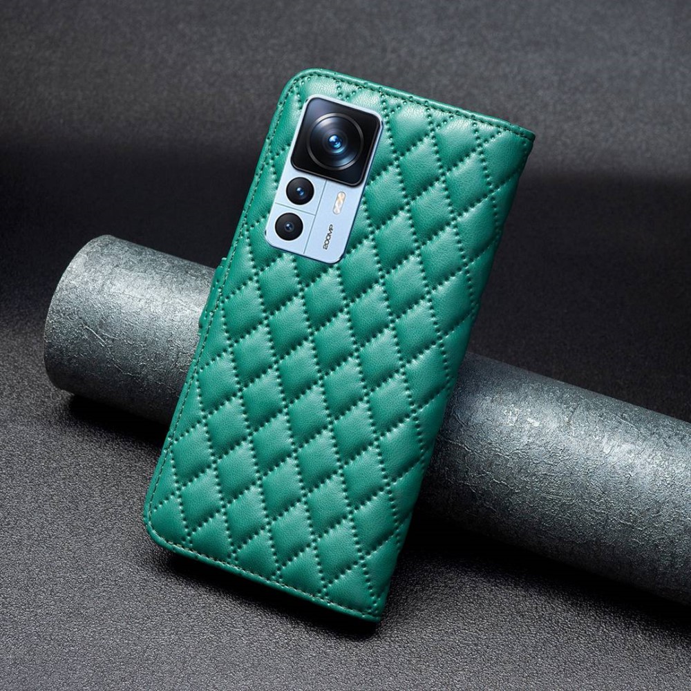  Xiaomi 12T / 12T Pro Fodral Diamond Läder Grön