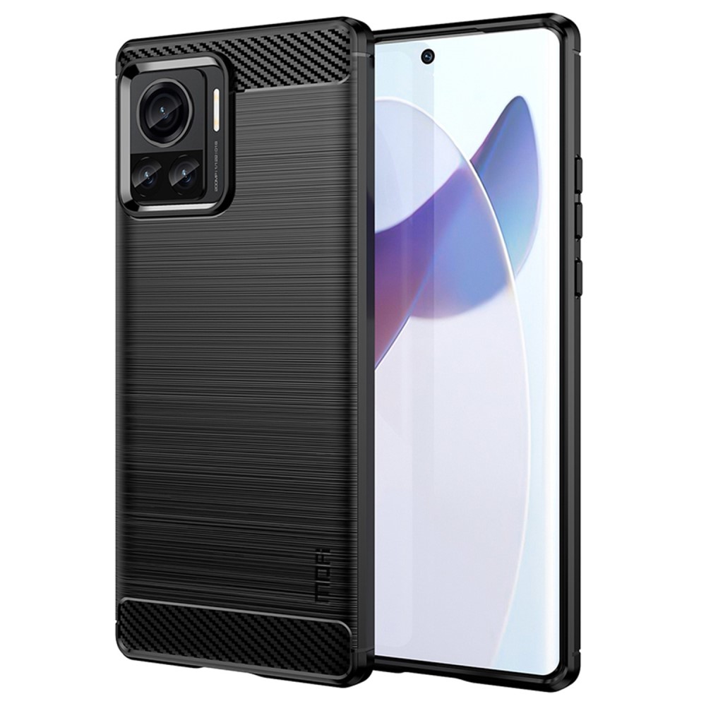 MOFI MOFI Motorola Edge 30 Ultra 5G Skal Borstad Stål Textur Svart