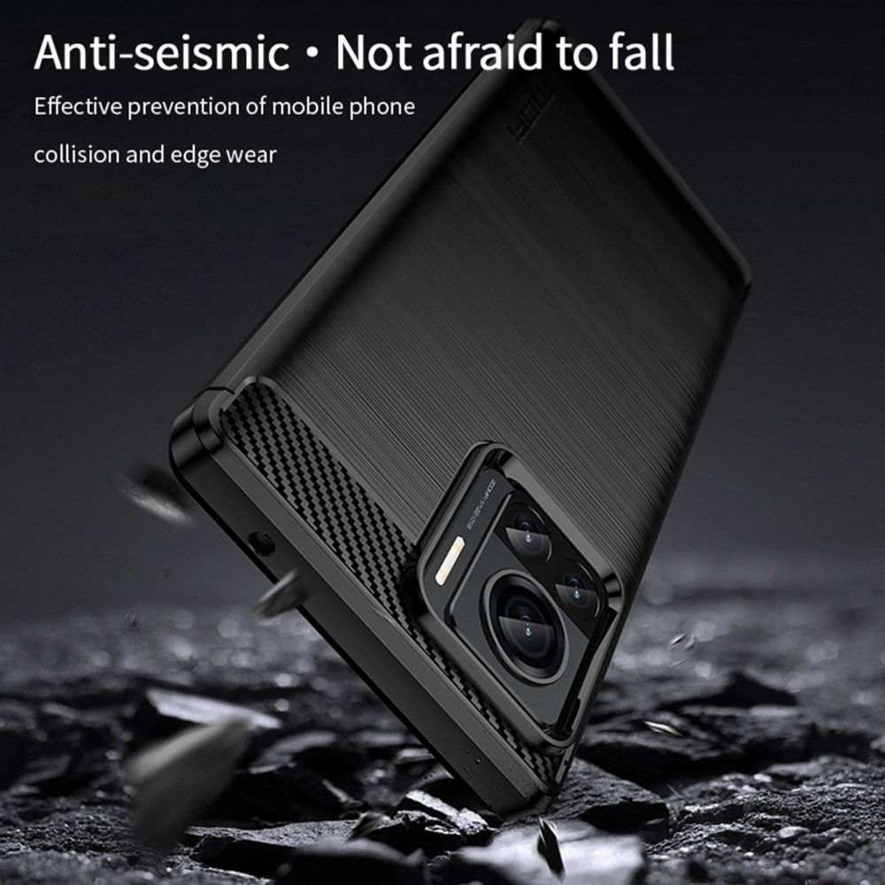 MOFI MOFI Motorola Edge 30 Ultra 5G Skal Borstad Stål Textur Svart