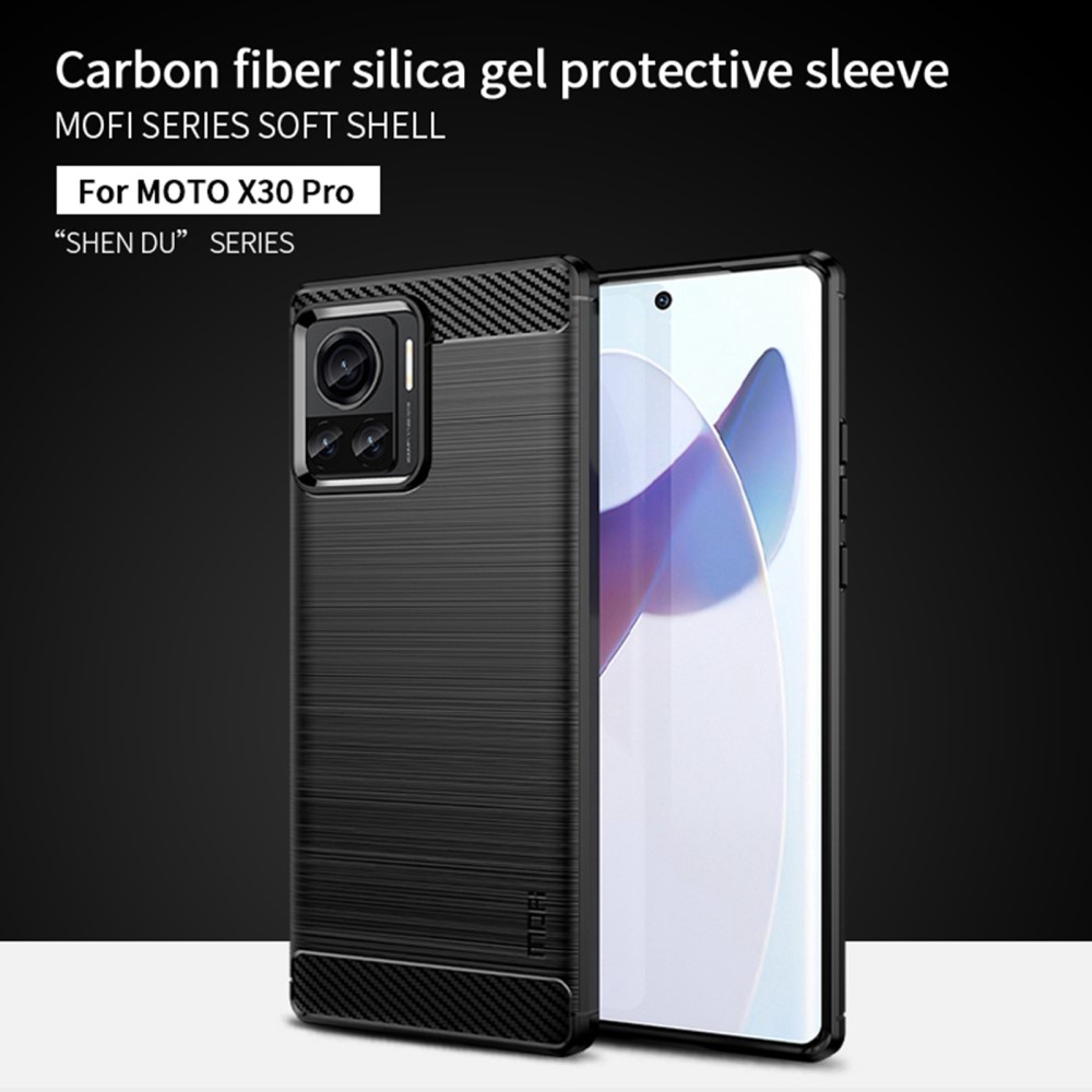 MOFI MOFI Motorola Edge 30 Ultra 5G Skal Borstad Stål Textur Blå