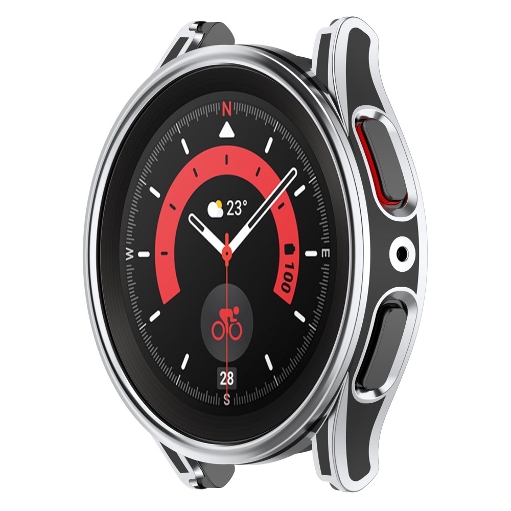  Galaxy Watch 4/5 40mm Skal Med Härdat Glas Svart/Silver
