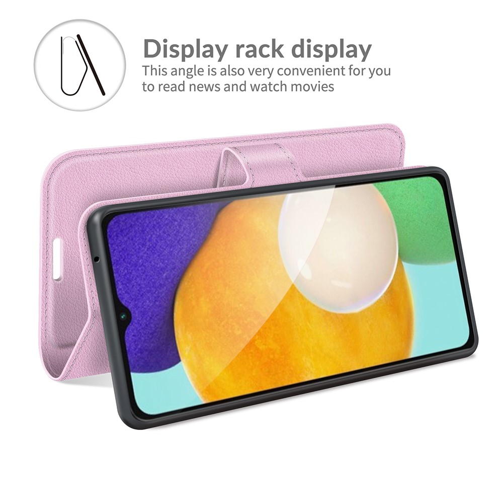  Samsung Galaxy A04s / A13 5G Fodral Litchi Läder Ljus Rosa