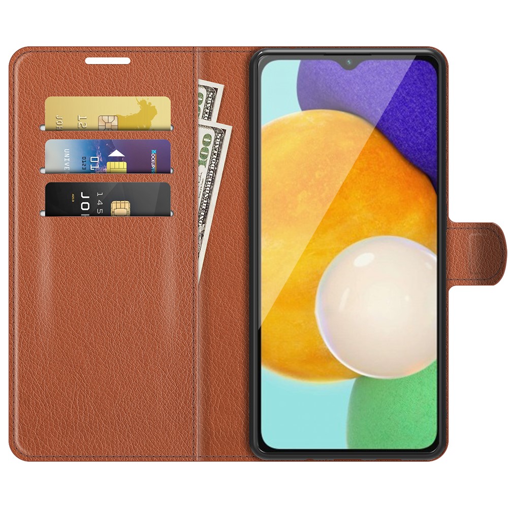  Samsung Galaxy A04s / A13 5G Fodral Litchi Läder Brun