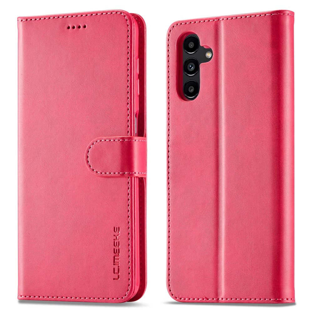 LC.IMEEKE LC.IMEEKE Samsung Galaxy A04s / A13 5G Fodral Läder Röd/Rosa