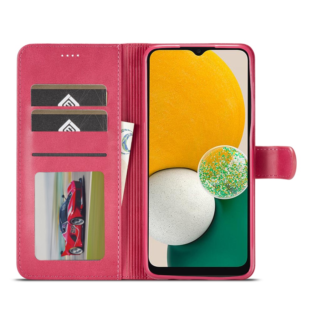 LC.IMEEKE LC.IMEEKE Samsung Galaxy A04s / A13 5G Fodral Läder Röd/Rosa