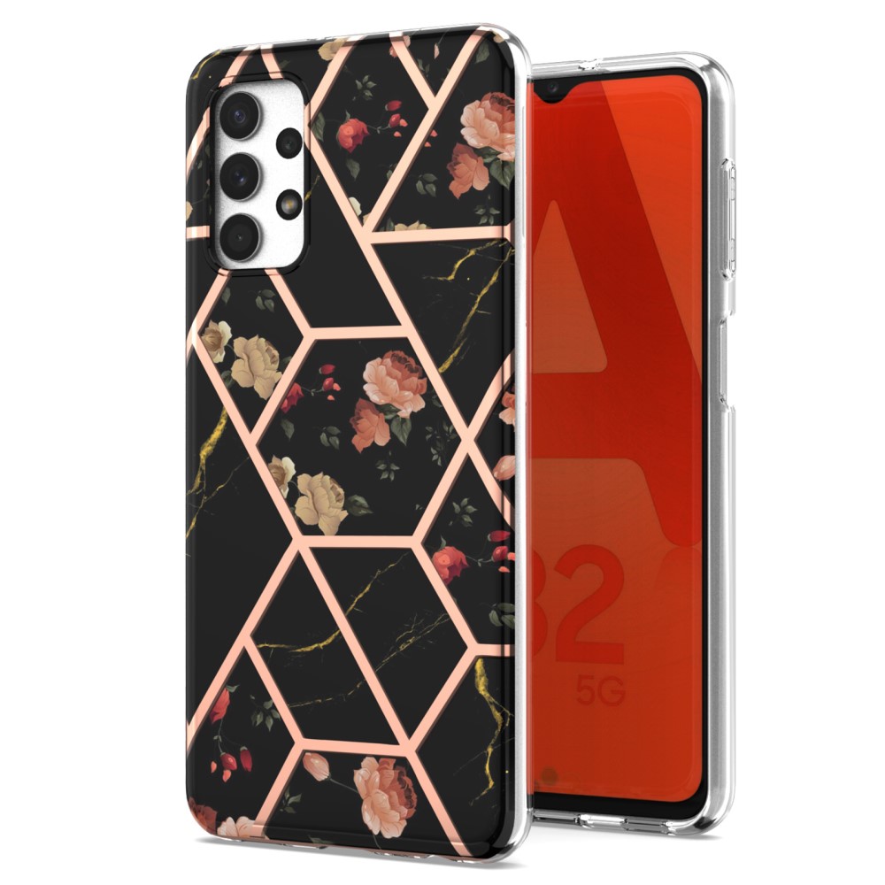  Samsung Galaxy A23 5G Skal Marmor Black Flowers