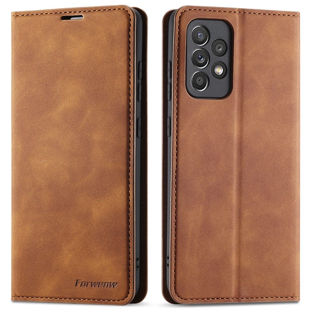 FORWENW FORWENW Samsung Galaxy A23 5G Fodral Flip Läder Brun