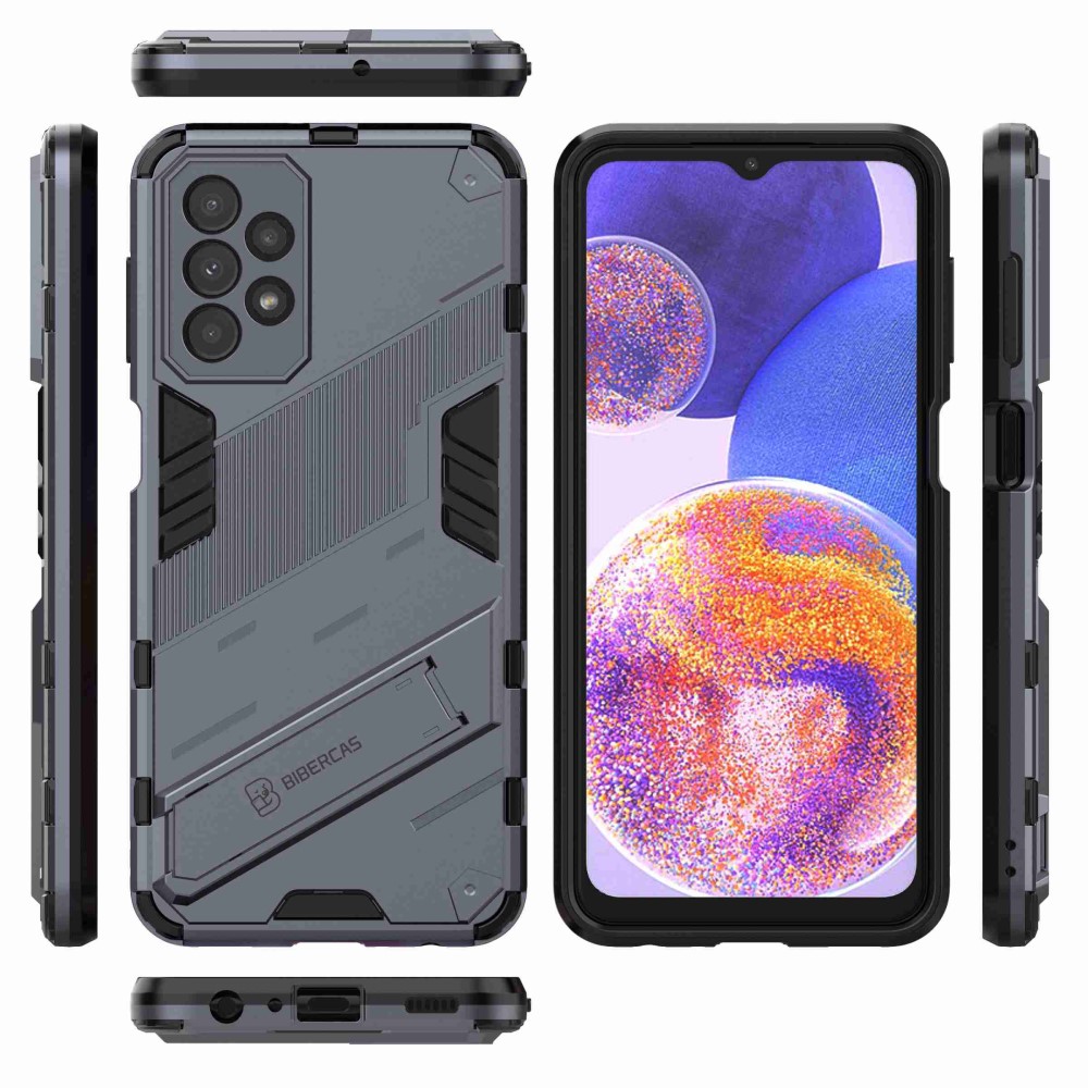  Samsung Galaxy A23 5G Skal Shockproof Hybrid Kickstand Grå
