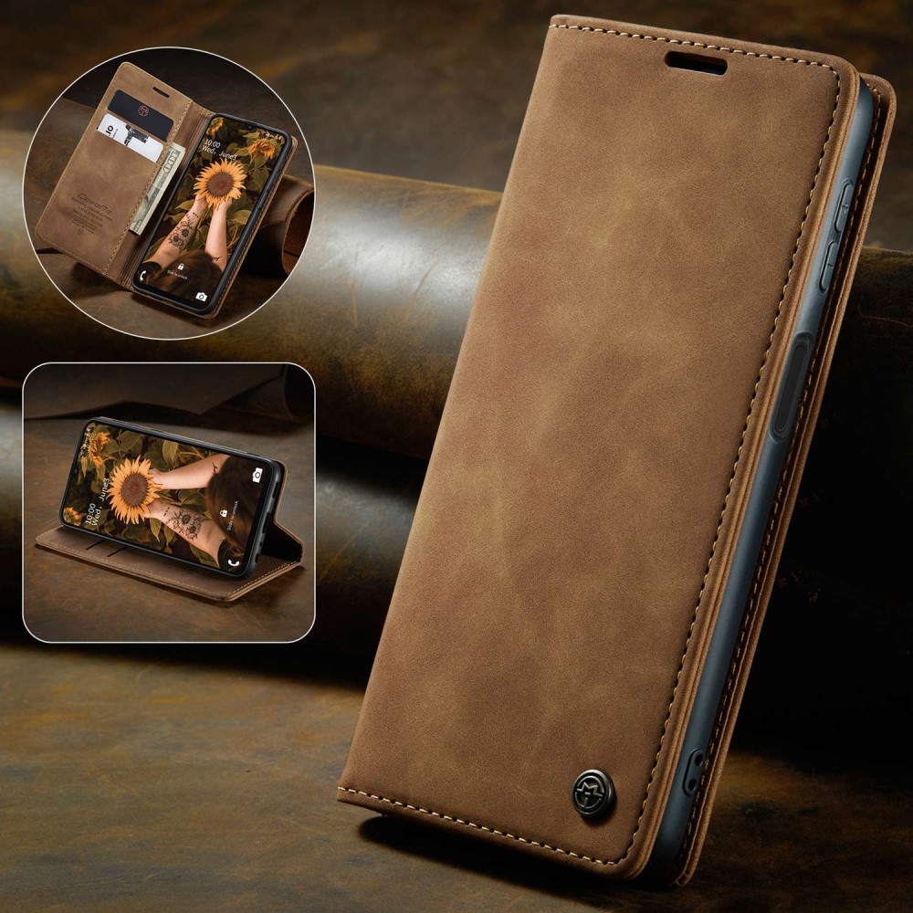 CASEME CASEME Samsung Galaxy A23 5G Fodral Flip Läder Brun