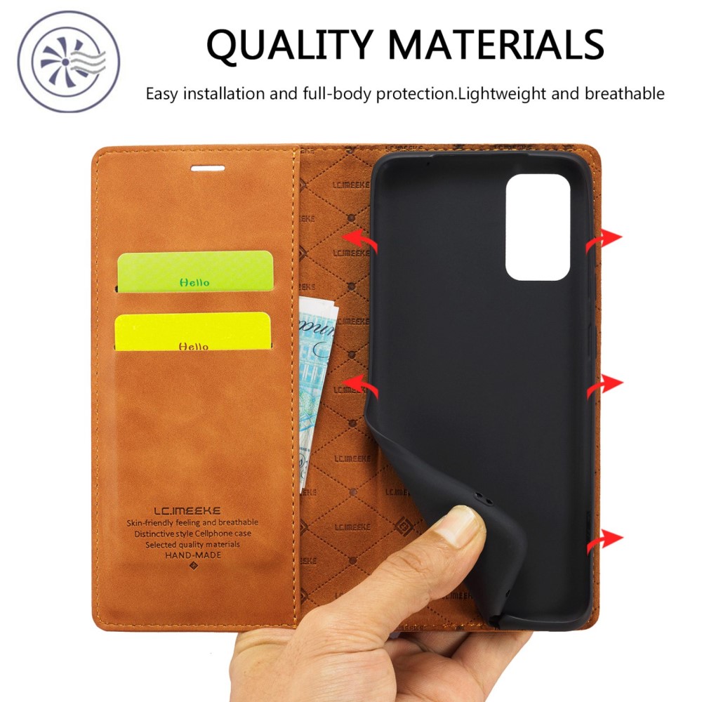 LC.IMEEKE LC.IMEEKE Samsung Galaxy A23 5G Fodral Flip Läder Brun