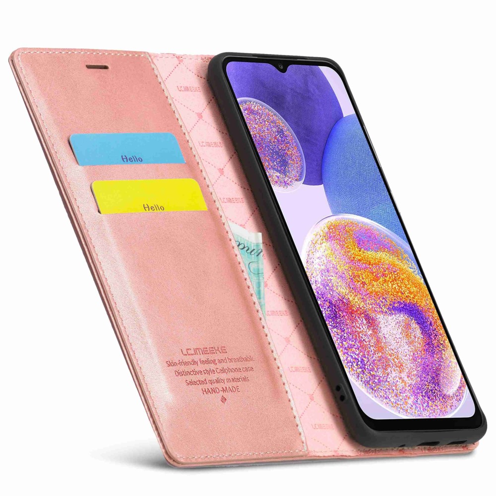 LC.IMEEKE LC.IMEEKE Samsung Galaxy A23 5G Fodral Flip Läder Roséguld