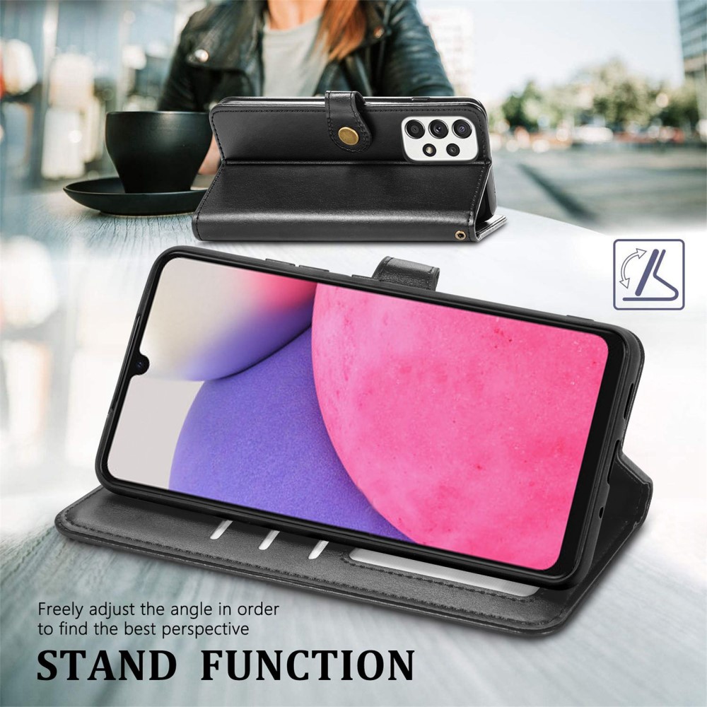  Samsung Galaxy A23 5G Fodral PU Läder Svart