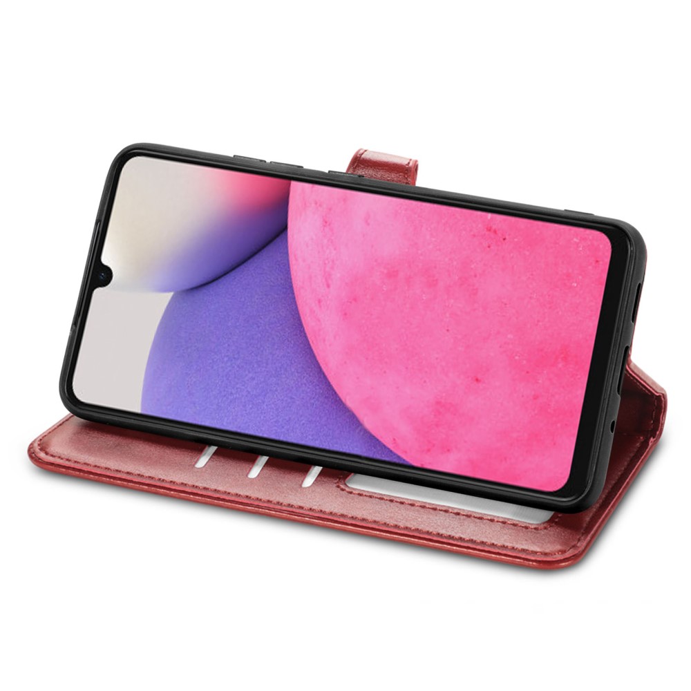  Samsung Galaxy A23 5G Fodral PU Läder Röd