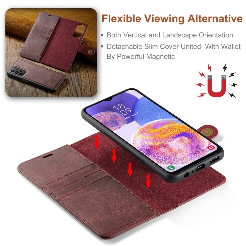 DG.MING DG.MING Samsung Galaxy A23 5G 2in1 Magnet Fodral / Skal Vinröd