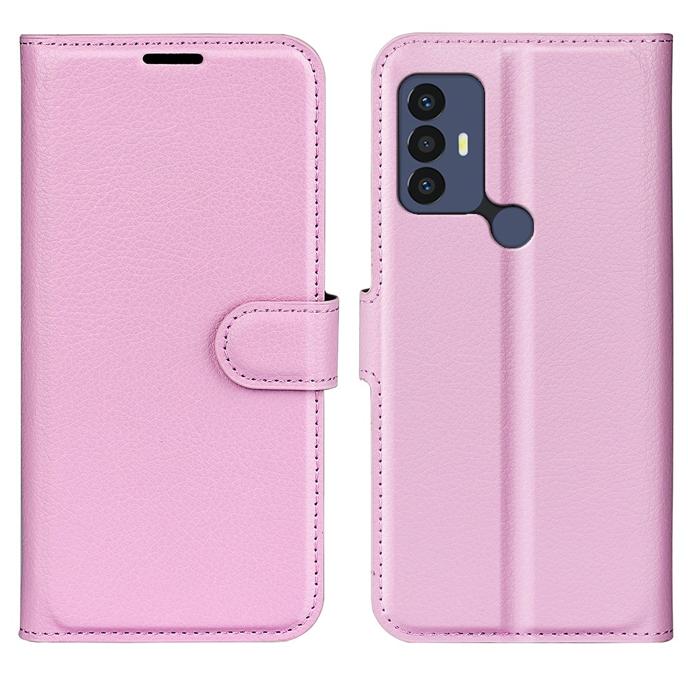  TCL 305 (2022) Fodral Litchi Läder Ljus Rosa