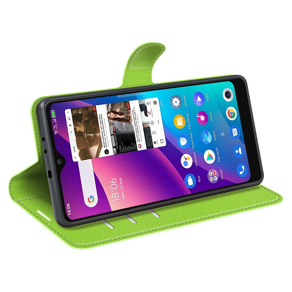  TCL 305 (2022) Fodral Litchi Läder Grön