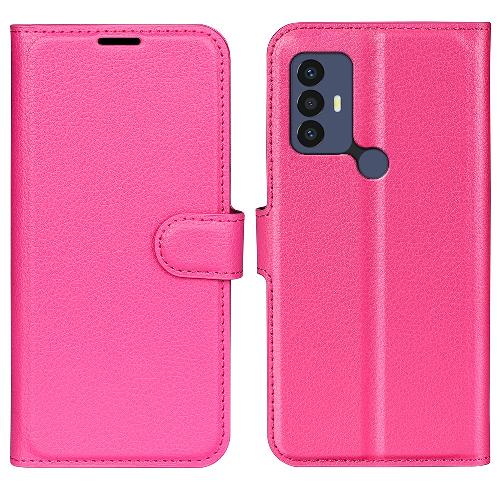  TCL 305 (2022) Fodral Litchi Läder Rosa