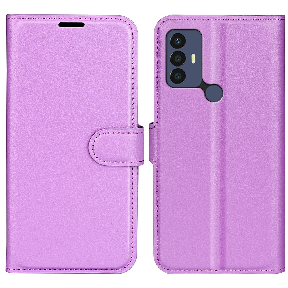  TCL 305 (2022) Fodral Litchi Läder Lila