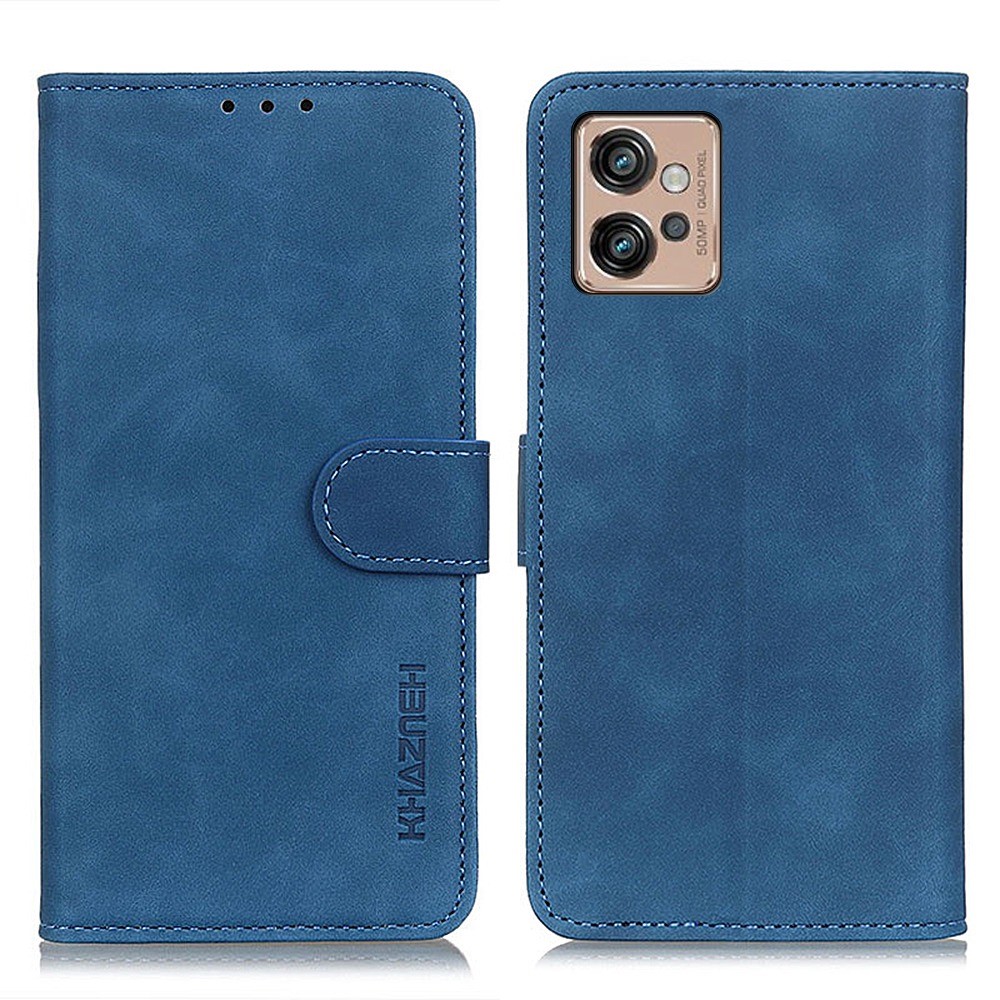 KHAZNEH KHAZNEH Motorola Moto G32 Fodral Retro Läder Blå