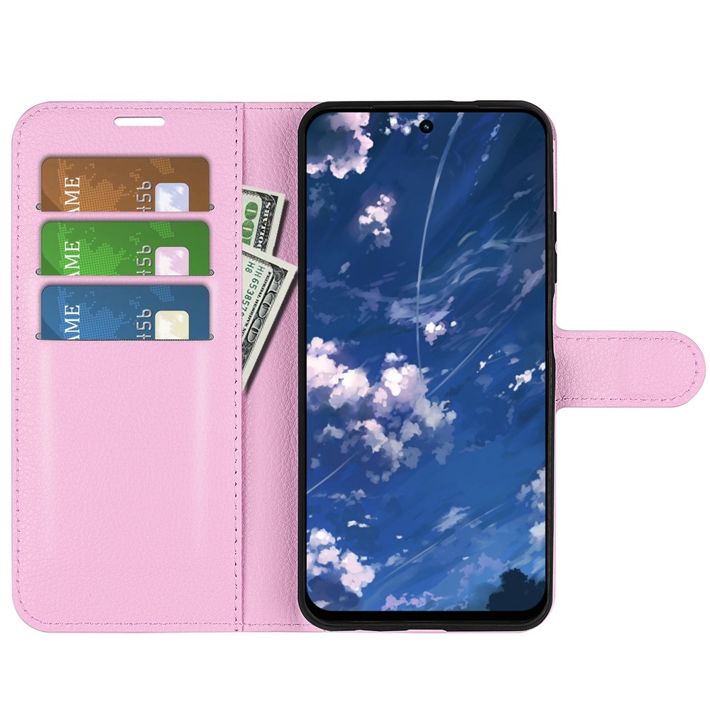  Motorola Moto G32 Fodral Litchi Läder Ljus Rosa