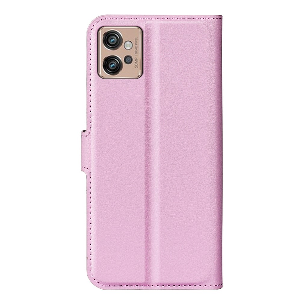  Motorola Moto G32 Fodral Litchi Läder Ljus Rosa