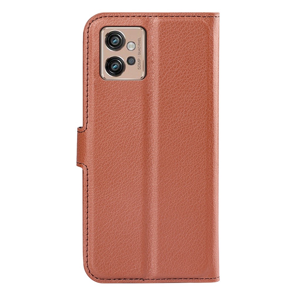  Motorola Moto G32 Fodral Litchi Läder Brun