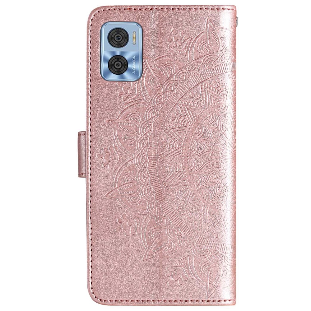  Motorola Moto E22i Fodral Mandala Läder Roséguld