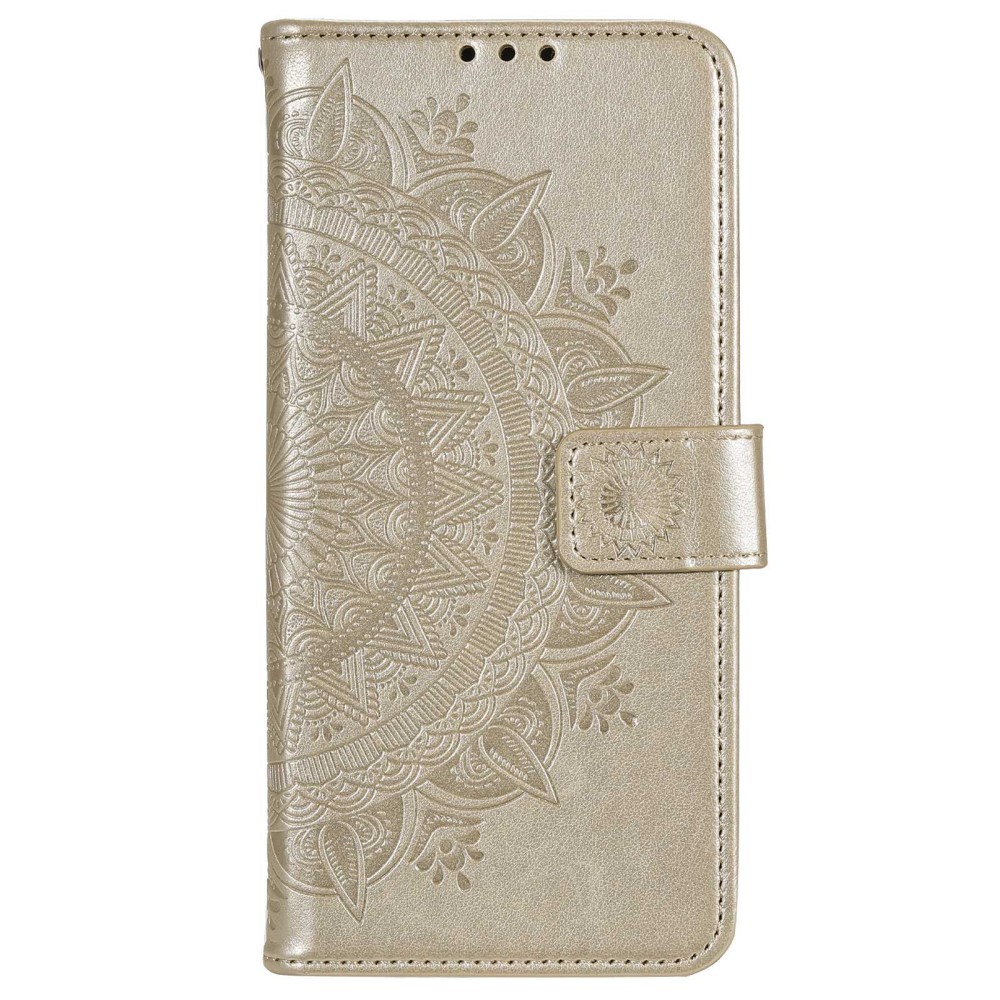  Motorola Moto E22i Fodral Mandala Läder Guld