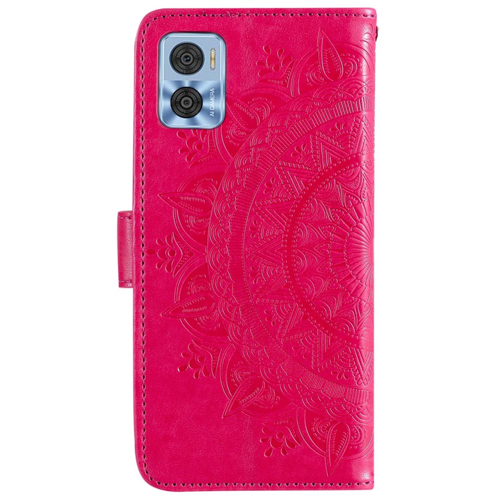  Motorola Moto E22i Fodral Mandala Läder Rosa
