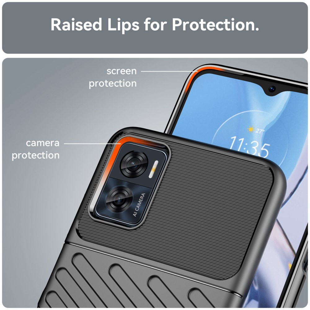  Motorola Moto E22i Skal Twill Textur Svart