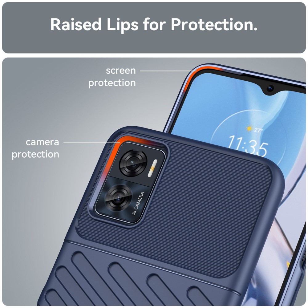  Motorola Moto E22i Skal Twill Textur Blå
