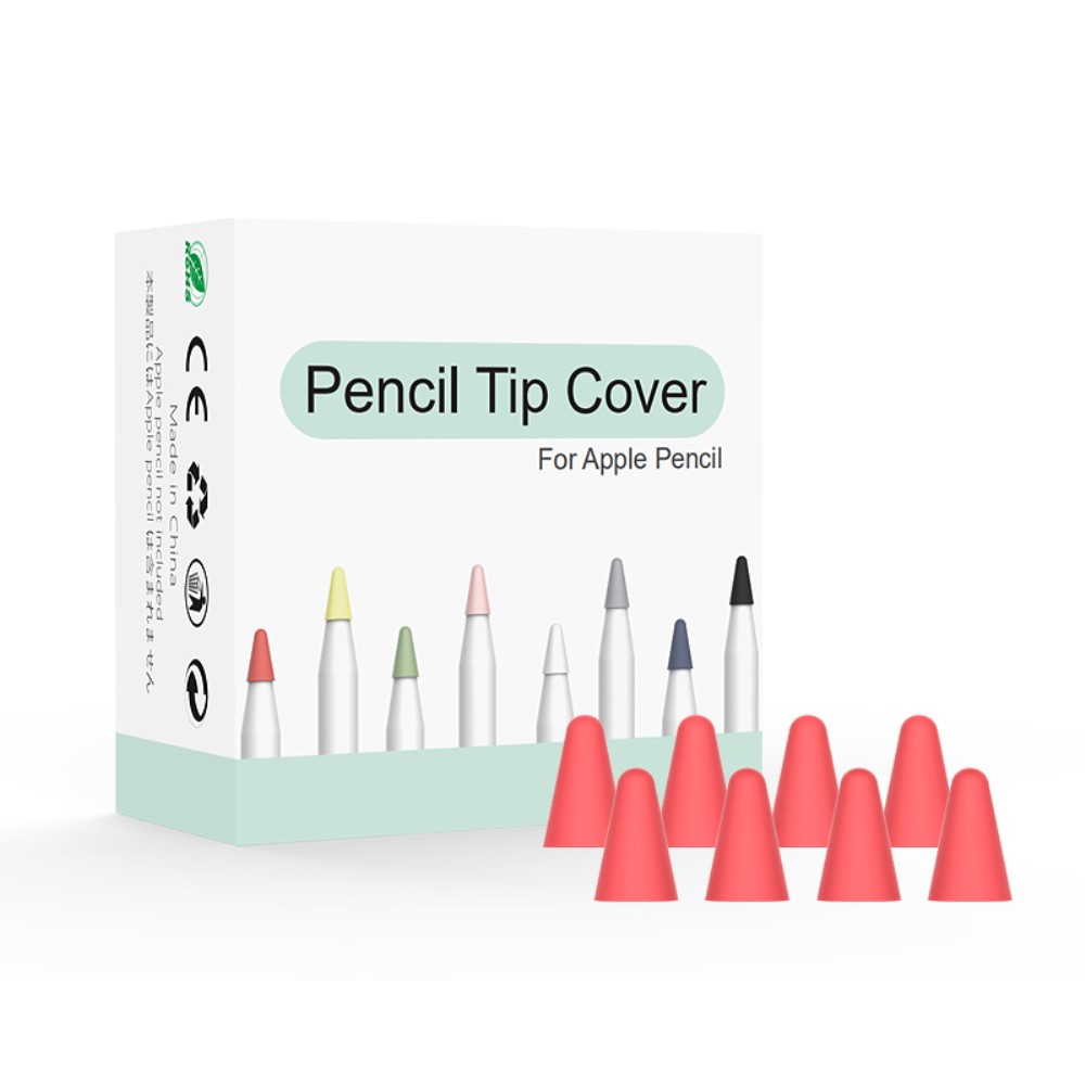 8-PACK Apple Pencil 1/2/Pro Spetsskydd / Tip Cover Röd