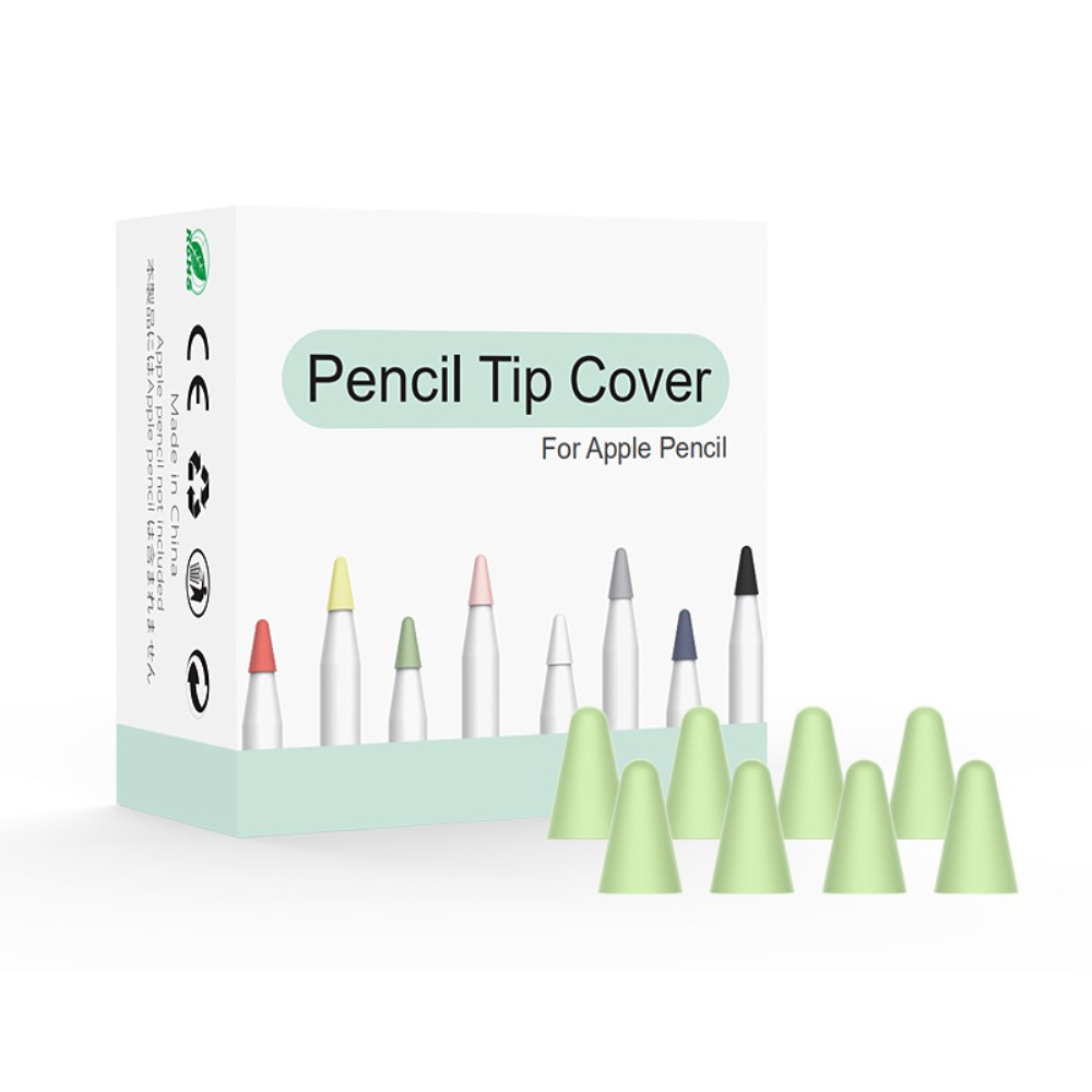  8-PACK Apple Pencil 1/2/Pro Spetsskydd / Tip Cover Grön
