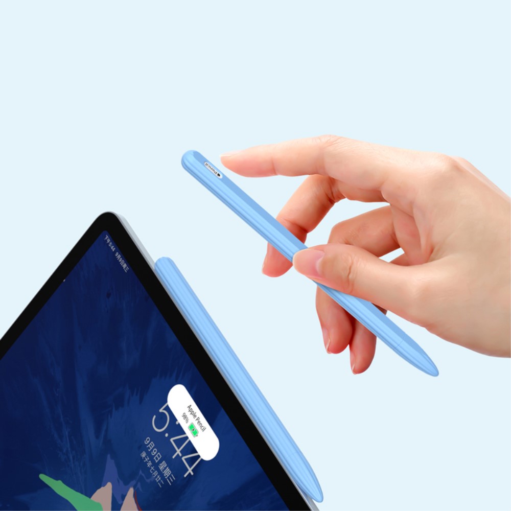  Apple Pen 2 / Pro Skal Liquid Silikon Anti-Slip Ljus Blå