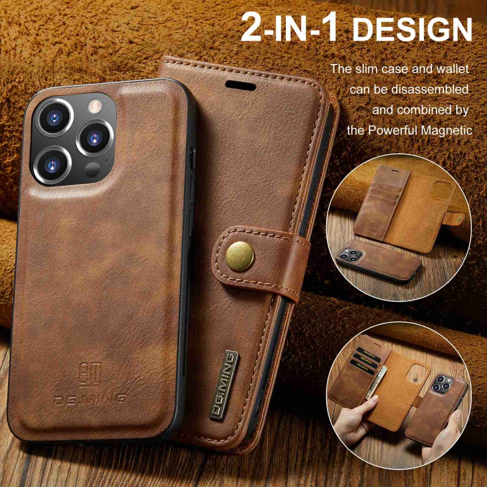 DG.MING DG.MING iPhone 14 Pro Max 2in1 Magnet Fodral / Skal Brun