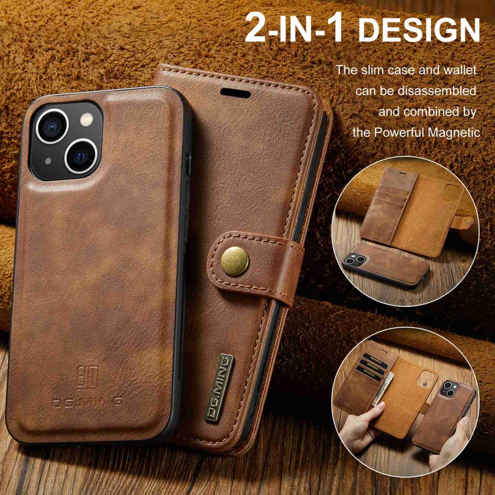 DG.MING DG.MING iPhone 14 2in1 Magnet Fodral / Skal Brun